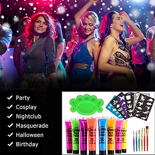 Pintura Corporal Fluorescente,kit de pintura facial,Pintura Corporal UV,pintura fluorescente en la oscuridad,Fluorescente Color Maquillaje,pintura fluorescente,Pintura Corporal