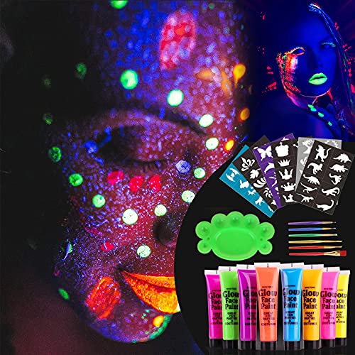 Pintura Corporal Fluorescente,kit de pintura facial,Pintura Corporal UV,pintura fluorescente en la oscuridad,Fluorescente Color Maquillaje,pintura fluorescente,Pintura Corporal