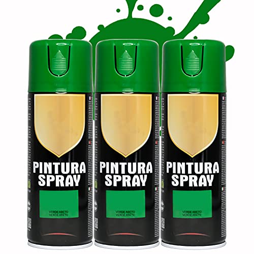 Pintura Spray 400ml para Metal/Madera/Plástico (Verde Abeto, 400 ml (Paquete de 3)