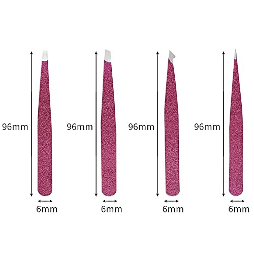 Pinzas de precisión para cejas, pinzas para cejas, punta oblicua y pinzas puntiagudas para cejas, vello facial encarnado, astillas, puntos negros y