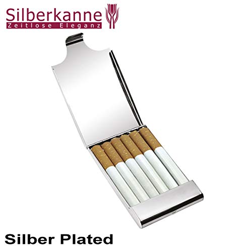 Pitillera de 9 x 5,5 x 1,5 cm, 6 cigarrillos Plated Premium Plated Plated Plated Plated Listo para regalar con elegante paquete de regalo