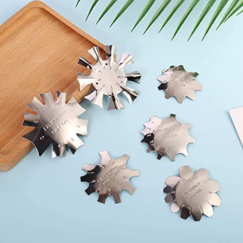 Placa cortadora de uñas de 6 piezas, cortador de bordes de manicura de uñas francés fácil, herramienta de uñas de acero inoxidable, módulo de placa DIY para decoración de uñas