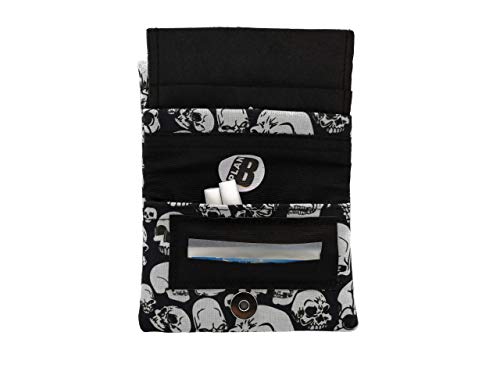 Plan B, Pitillera Tabaco de Liar, Two Days Hardcore, 11 x 7 cm, 15 g, con Bolsa Interior Goma Eva, Calaveras Blancas