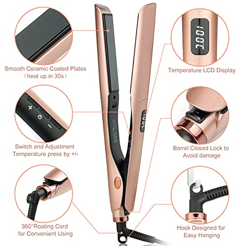 plancha pelo cerámica crimper mini profesional 2 En 1 Con Pantalla LCD Temperatura Ajustable