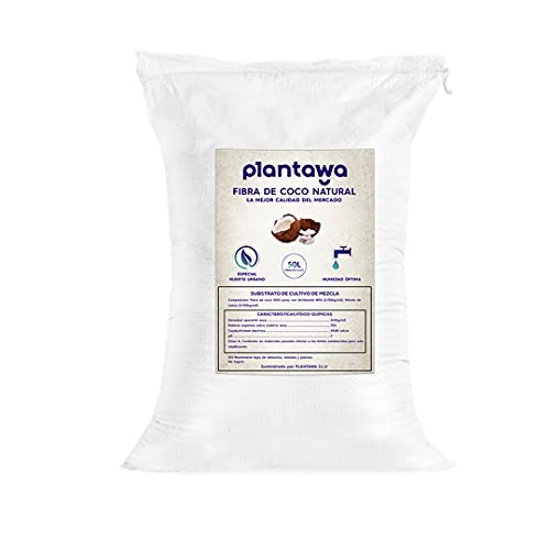 PLANTAWA Fibra de Coco 50L, Sustrato de Coco, Fibra de Coco Natural para Plantas, Uso Huerto Urbano