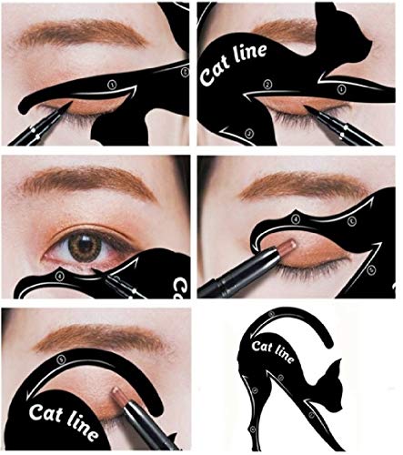 Plantilla para contorno de sombra de ojos de gato (juego de 2) para ojos ahumados y ojos de gato impecables.