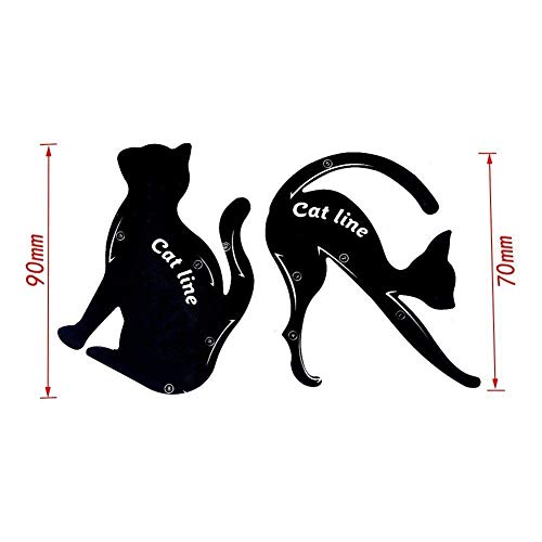 Plantilla para contorno de sombra de ojos de gato (juego de 2) para ojos ahumados y ojos de gato impecables.