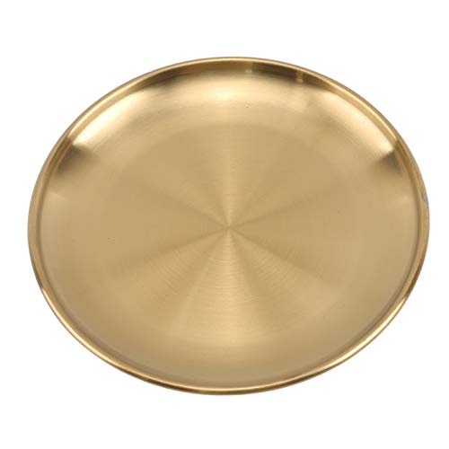 Plato llanoPlato llano para ensalada de postre Placas de cena de estilo europeo Placa de comedor de oro Sirviendo platos Placas redondas Tray Bandeja occidental Bandeja redonda Platos de cocina Plato
