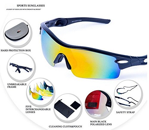 Playbook al por mayor 5 lentes TR90 marco deportes gafas de sol, UV400 muti-color Racing bicicleta Ciclismo gafas, polarizadas, Blanco/Rojo