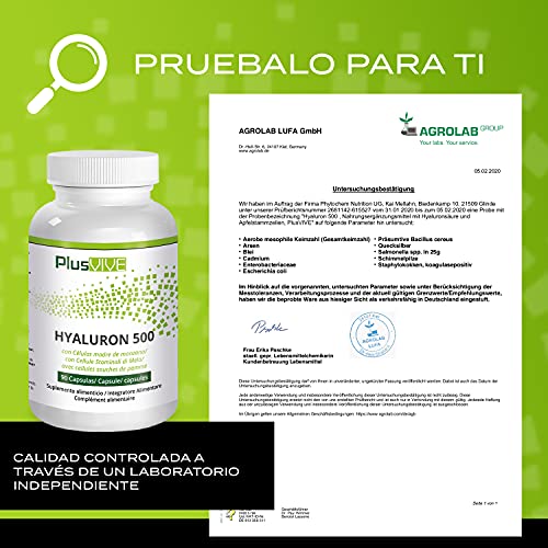 Plusvive - Ácido hialurónico con células madre de manzana (500 mg)