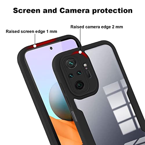 Pnakqil Funda con Cuerda para Xiaomi Redmi Note 10 Pro 4G/Redmi Note 10 Pro MAX 6.67", Carcasa 360 Grados Delantera Trasera Case con Colgante Ajustable Collar Correa de Cuello Cadena Cordón - Negro