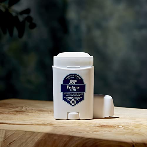 Polåar Men - Desodorante Trapper's, Anti-olores Y Anti-marcas Con Liquen Ártico - 50 Gr - Stick Hombre 0% Alcohol - Frescura Y Eficacia - Anti Manchas - 00% Natural, Fabricado En Francia, Vegano