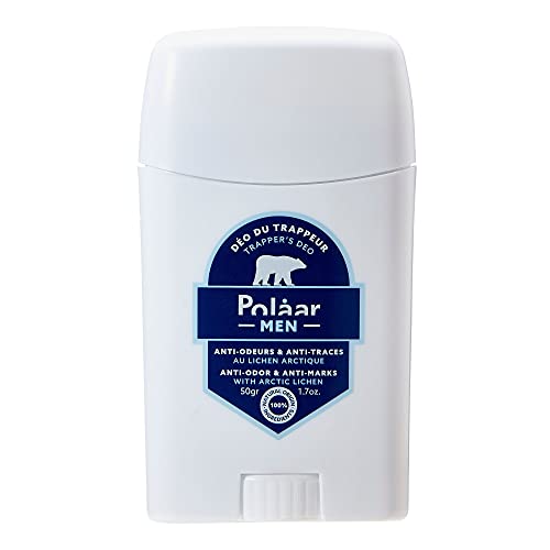 Polåar Men - Desodorante Trapper's, Anti-olores Y Anti-marcas Con Liquen Ártico - 50 Gr - Stick Hombre 0% Alcohol - Frescura Y Eficacia - Anti Manchas - 00% Natural, Fabricado En Francia, Vegano