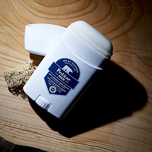 Polåar Men - Desodorante Trapper's, Anti-olores Y Anti-marcas Con Liquen Ártico - 50 Gr - Stick Hombre 0% Alcohol - Frescura Y Eficacia - Anti Manchas - 00% Natural, Fabricado En Francia, Vegano