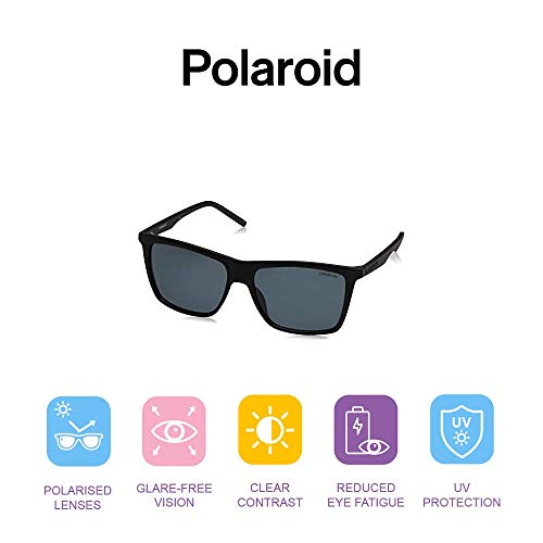 Polaroid PLD 2050/S M9 807 55 Gafas de Sol, Negro (Black/Grey Pz), Hombre