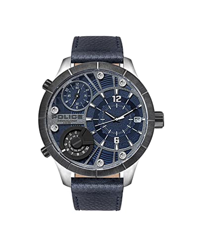 Police Reloj Analógico para Unisex, Adulto de Cuarzo con Correa en Cuero PL15662XSTU.03