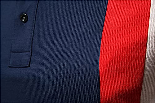 Polo Hombre Empalme Básico Color Contraste Manga Corta Hombre T-Shirt Slim Fit Bolsillos con Botones Hombre Shirt Deporte Cuello Kent Golf Negocios Hombre Shirt Ocio T-13 L