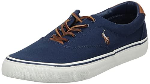 Polo Ralph Lauren Zapatillas Thorton para hombre, azul (Azul marino/flor y brillo), 39.5 EU