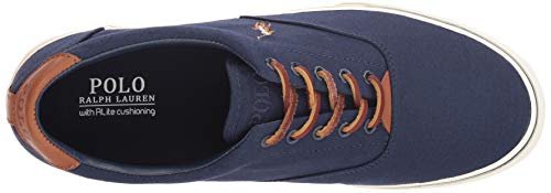 Polo Ralph Lauren Zapatillas Thorton para hombre, azul (Azul marino/flor y brillo), 39.5 EU