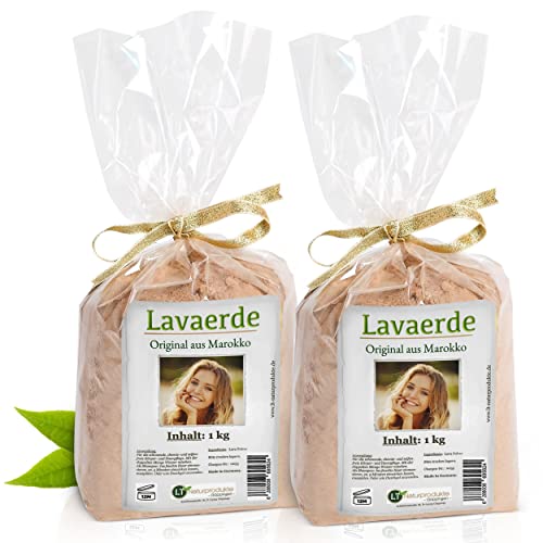 Polvo de arcilla / ghassoul | original de Marruecos | polvo fino para lavar el pelo sin químicos, cuidado del cuerpo y peeling | vegano | rhassoul | anticaspa | 2 kg