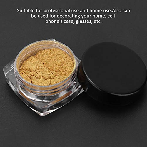 Polvo de pigmento de manicura, polvo de espejo de brillo de manicura combinado con cualquier color base en polvo de uñas 8 piezas para gafas para uñas