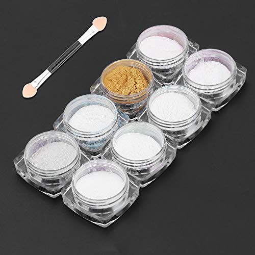 Polvo de pigmento de uñas con olor, polvo de espejo de uñas, 8 piezas de polvo de pigmento de manicura No tóxico Uso en el hogar Estuche para teléfono celular Gafas para uso profesional