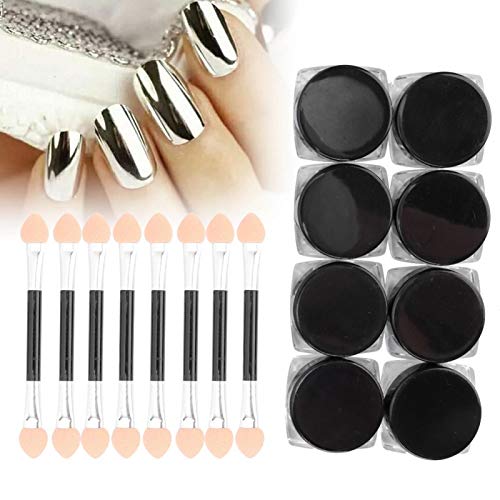 Polvo de uñas, polvo de pigmento para manicura, polvo de espejo brillante, combinado con cualquier color base, decoración de pigmento para decoración de uñas, 8 piezas para gafas para