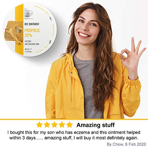 Pomada Natural con 30% de Propóleo, Extracto de Aceite Frío, 100% Natural – Para Herpes, Arrugas, Brotes – Concentrado Puro Natural – Becho a mano en EU