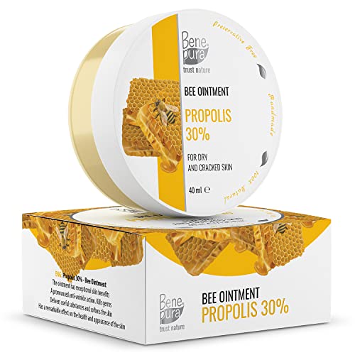 Pomada Natural con 30% de Propóleo, Extracto de Aceite Frío, 100% Natural – Para Herpes, Arrugas, Brotes – Concentrado Puro Natural – Becho a mano en EU