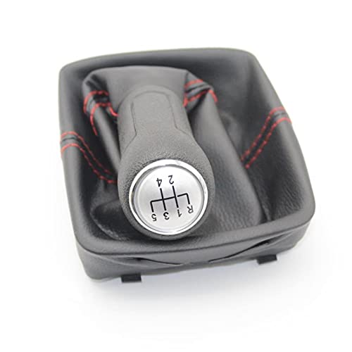 Pomos De Palanca De Cambios,Pomo De Cambio Uso Apto Para VW Polo 9N 9N2 Para GTI 2002 2003 2004 2005 2006 2007 2008 2009 2010 Estilo De Coche Perilla De Cambio De Marchas De 5 Velocidades Bota De Cuer