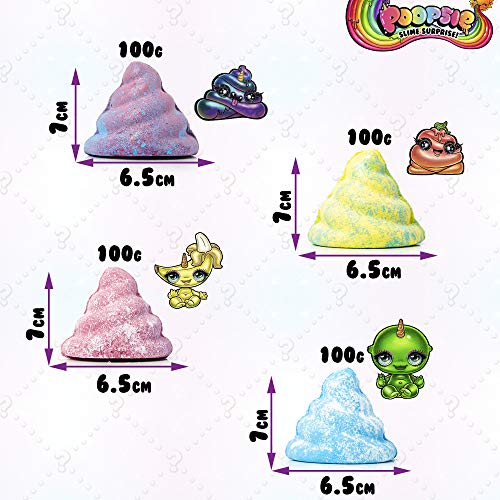Poopsie Slime Surprise Unicornio Set de Bombas de Baño para Niñas, 4 Piezas Bomba Baño Efervescentes, Divertidas Bolas Perfumadas, Regalos Unicornios para Niñas y Adolescentes
