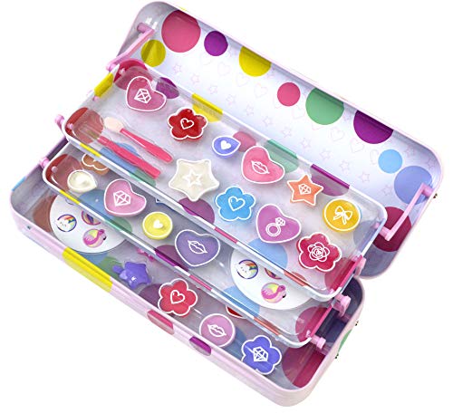 POP GIRL Color Tin, Set de Maquillaje con Paletas de Colores para los Labios y la Cara, Divertido Kit de Maquillaje, Coloridos Accesorios, Juguetes y Regalos para Niños y Niñas