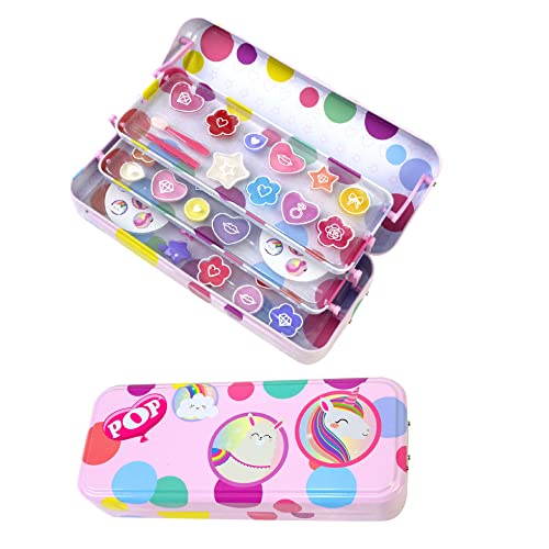 POP GIRL Color Tin, Set de Maquillaje con Paletas de Colores para los Labios y la Cara, Divertido Kit de Maquillaje, Coloridos Accesorios, Juguetes y Regalos para Niños y Niñas