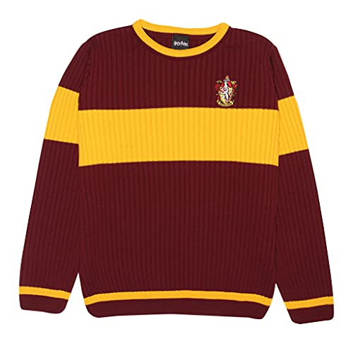 Popgear Harry Potter Gryffindor Quidditch-Jersey de Punto para Mujer, Color Burdeos suéter, Granate, XXL