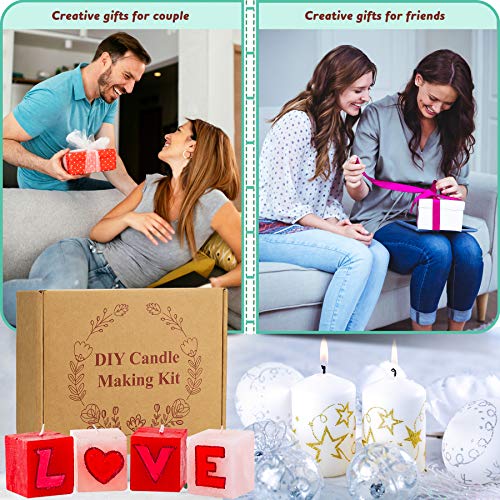 Popolic 150 PCS Mecha Vela con 1 kg Cera de Soja, Mechas de Velas Naturales, Kit de Fabricacion de Velas con 100 Pegatinas de Doble Cara y 2 Soporte Fijo para Mechas de Acero Inoxidable para Vela DIY