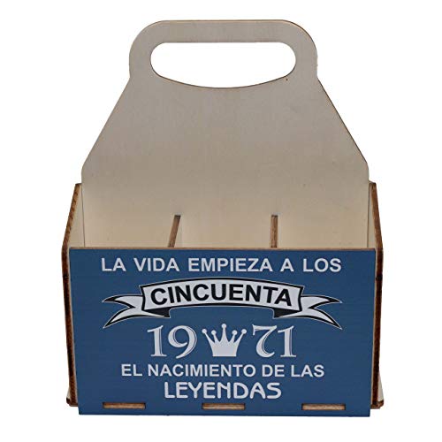 Portacervezas de madera, paquete de seis cervezas, caja portadora de seis, portacervezas de seis, regalo cerveza, cumpleaños 50 años, regalo 50 años, de madera, 50 cumpleaños, cumpleaños hombre, 1972