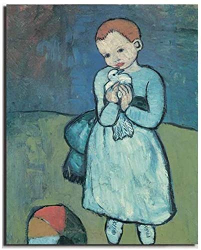 Póster de Pablo Picasso Impresiones Niño con una paloma Imágenes artísticas de pared Picasso Lienzo Pintura al óleo Sala de estar moderna Decoración de dormitorio para niños 40x60cm Sin marco