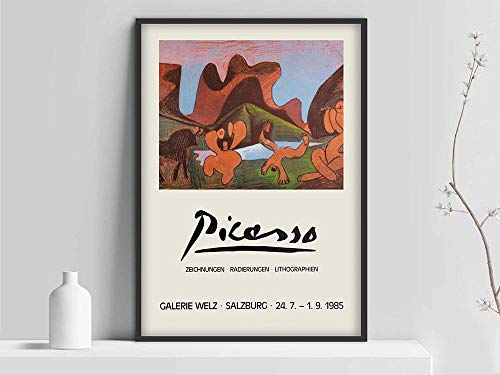 Póster de Pablo Picasso, póster de exposición de arte retro, exposición de museo de arte, Pablo Picasso, impresión de galería de arte decoración sin marco para el hogar D 50x70cm
