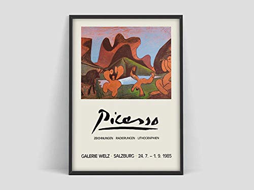 Póster de Pablo Picasso, póster de exposición de arte retro, exposición de museo de arte, Pablo Picasso, impresión de galería de arte decoración sin marco para el hogar D 50x70cm