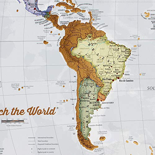 Póster del Mapa Mundi de Rascar + REGALADO: Un Mapa Rascable de Europa | Diseñando Mapas para 50 años | Maps International - Detalles Cartográficos