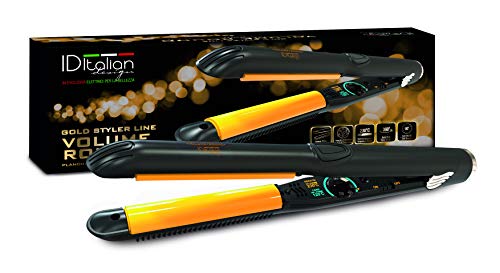 PostQuam Volume Round - Plancha Pelo Ceramica | Plancha y Rizador de pelo 2 en 1 - 2301C, Placas Basculantes