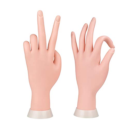 Práctica Nail Art Trainer Entrenamiento Mano Herramienta izquierda Flexible Mano Modelo Plegable Mano Manicura Mano Práctica Prótesis Mano para Uñas