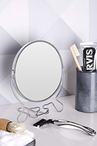 Premier Housewares - Espejo cosmético de 2 Caras (diámetro 15 cm, Cromado)