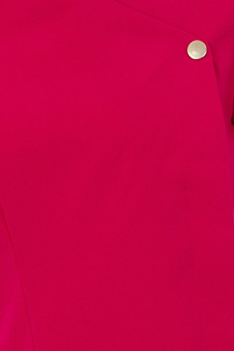 Press Stud Salon Tunic - Belleza Peluquería Masaje Terapeuta SPA Salud Trabajo Uniforme de uñas - Fucsia - 14