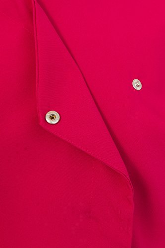 Press Stud Salon Tunic - Belleza Peluquería Masaje Terapeuta SPA Salud Trabajo Uniforme de uñas - Fucsia - 14
