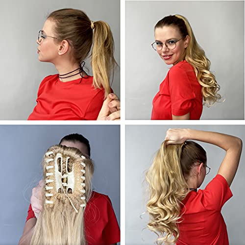 PRETTYSHOP 60cm Postizo Treccia Portare I Codini Extensions Per I Capelli Voluminoso Ondulato Marrón Oscuro H50