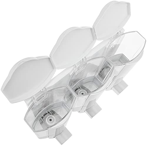 PrimeMatik - Dispensador de jabón Transparente de Ducha para Pared. 3 x depósitos rellenables