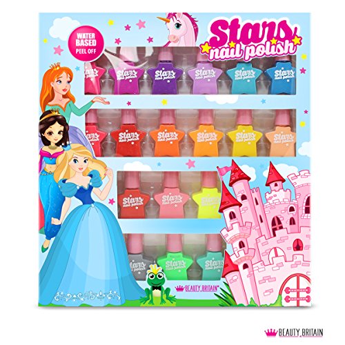 Princess Set de esmalte de uñas a base de agua Pelable 18 Botellas 18 Colores