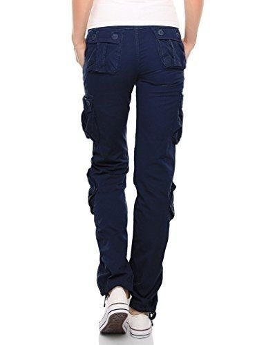 Private Label - Pantalones militares para mujer Azul Azul marino. XX-Large