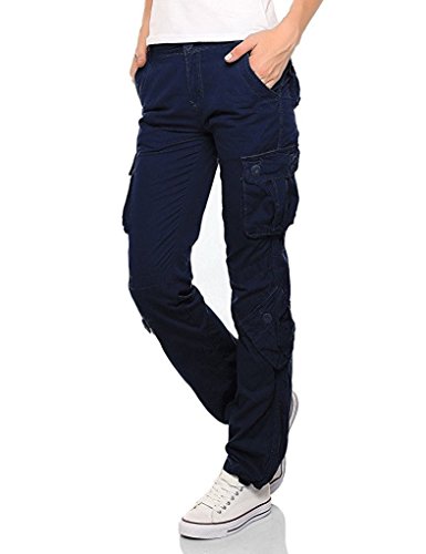 Private Label - Pantalones militares para mujer Azul Azul marino. XX-Large